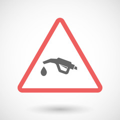 Isolated warning sign icon with  a gas hose icon