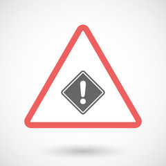 Isolated warning sign icon with   a warning road sign
