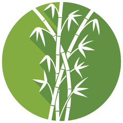 green bamboo stems flat icon