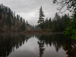 Fototapeta na wymiar Lake In Winter