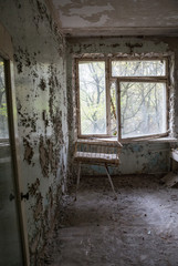 Verlassenes Spital in Prypjat bei Chernobyl