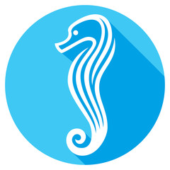 sea horse stylized flat icon