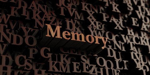 Memory - Wooden 3D rendered letters/message.  Can be used for an online banner ad or a print postcard.