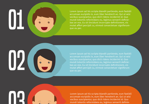 Green Blue Orange Talking People Faces Infographic Template