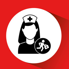paramedic first aid hospital building icon vector illustration
