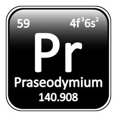 Periodic table element praseodymium icon.