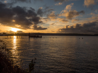 Naklejka premium Sunset Tacoma Narrows