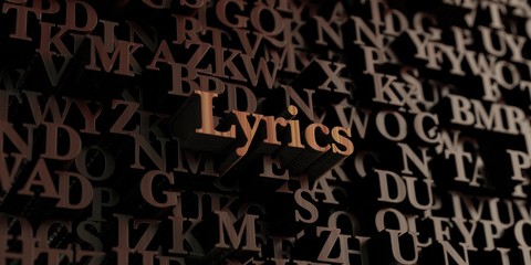 Lyrics - Wooden 3D rendered letters/message.  Can be used for an online banner ad or a print postcard.