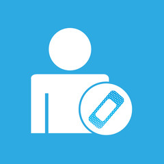 silhouette man with first aid medical bandage graphic vector illustration eps 10