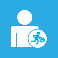 silhouette man with paramedic first aid graphic vector illustration eps 10