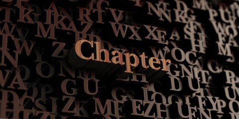 Chapter - Wooden 3D rendered letters/message.  Can be used for an online banner ad or a print postcard.