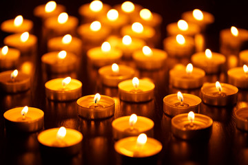 Burning candles with shallow depth of field