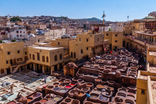 Gerberei in der Medina von Fès; Marokko