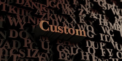 Custom - Wooden 3D rendered letters/message.  Can be used for an online banner ad or a print postcard.