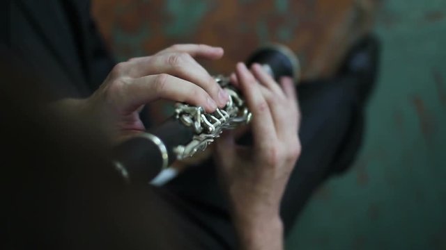 flute in man hands