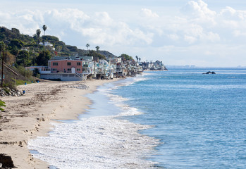 Houses over ocean in Malibu california