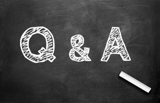 Chalk and Q&A write on chalkboard background