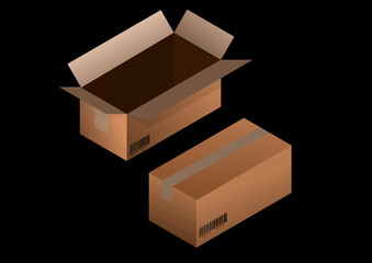 boxes on black background.