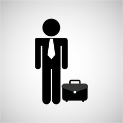 man silhouette business and portfolio folder design icon vector illustration