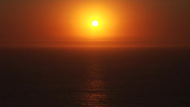 Wide orange beauty sunset, Santa Monica, California.