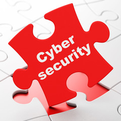 Privacy concept: Cyber Security on puzzle background