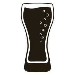 Glass of beer isolated silhouette icon vector illustration