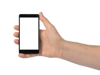 Hand with smartphone