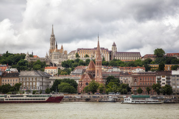 Naklejka na ściany i meble View to Saint Matthias Church from the other side, Budapest, Hungary