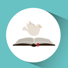 holy spirit open bible icon religion design vector illustration