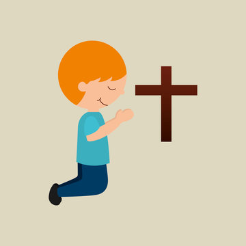 praying boy kneeling brown cross clip art preview