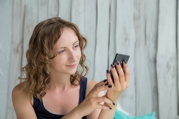 Woman using smartphone