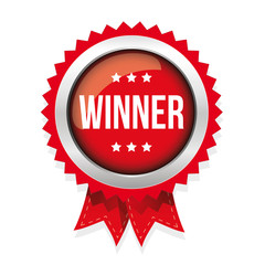 Winner red badge vector