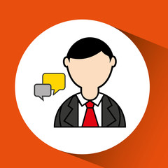 man bearded and bubble speech icon vector illustration