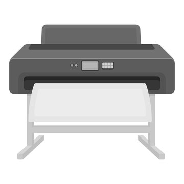Large format printer icon in monochrome style isolated on white background. Typography symbol stock vector illustration.