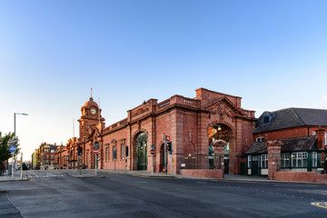 Fototapeta na wymiar Nottingham station, briefly known as Nottingham City and for rather longer as Nottingham Midland, is a railway station and tram stop in the city of Nottingham.