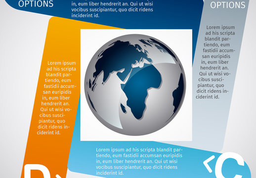 Blue And Orange Infographic Options Diagram Layout Design Template