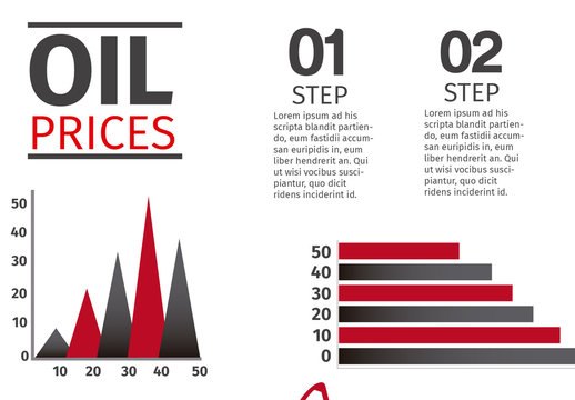 Red and Black Oil Price Market Infographic Template
