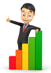 3d happy businessman on white background