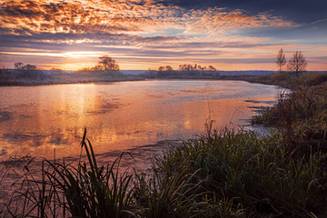 autumn sunrise on the river