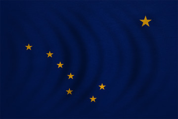 Flag of Alaska wavy detailed fabric texture