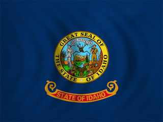 Flag of Idaho wavy detailed fabric texture