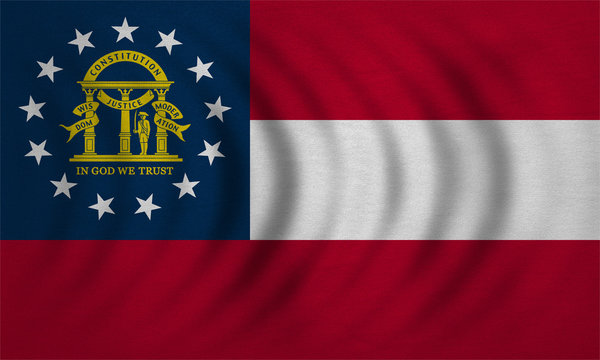 Flag of Georgia state wavy detailed fabric texture