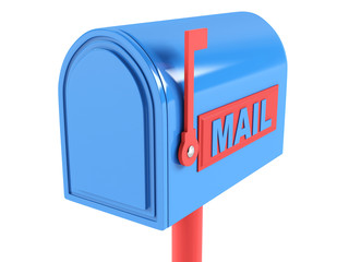 Mailbox on a white background. 3D illustration