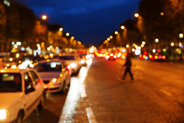 Champs-Elysees in Paris at night