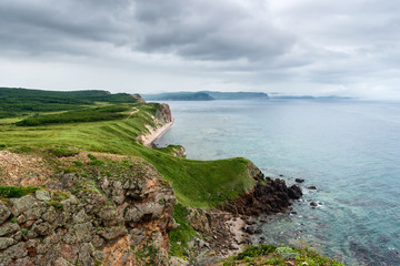 Naklejka premium Russia Primorsky Krai coast of the Sea of Japan. Seascape Russia Primorsky Krai