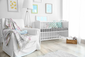 Interior of modern baby room