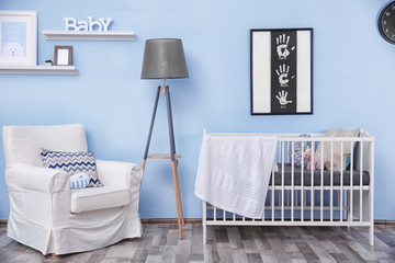 Interior of modern baby room