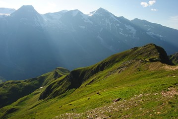 Fototapeta premium Mountains at Hohe Tauern national park in Austria.