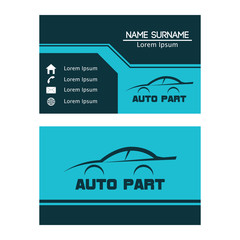 Business card design template for car, automotive and transport business