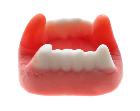 Jelly vampire jaws for Halloween party, isolated on white